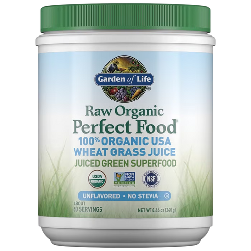 Raw Organic Perfect Food Wheat Grass Juice Unflavored 60 Servings by Garden of Life