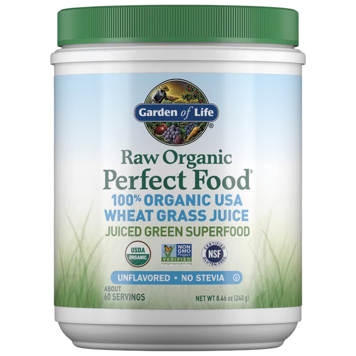 Raw Organic Perfect Food Wheat Grass Juice Unflavored 60 Servings by Garden of Life