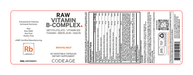 Raw Vitamin B Complex 60 Capsules by CodeAge information label
