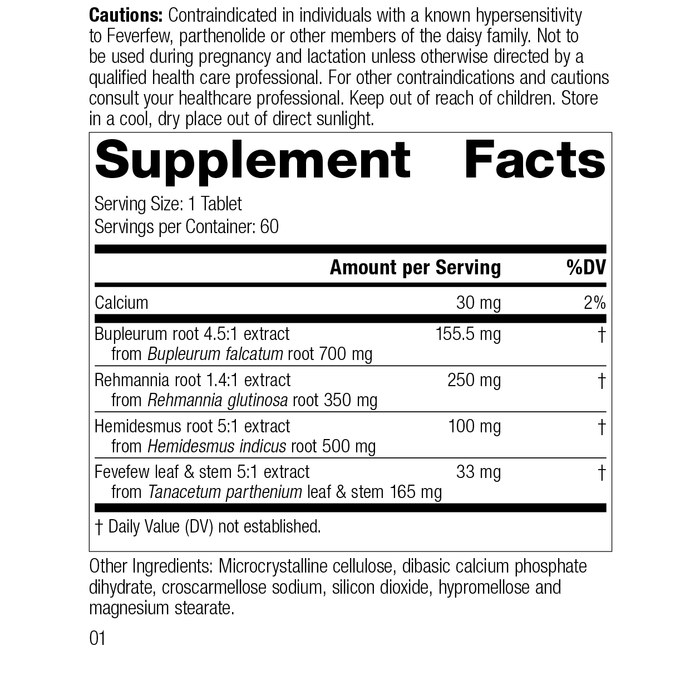 Rehmannia Complex, 40 Tablets, Rev 09 Supplement Facts