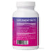 Supplement bottle with purple label on a white background