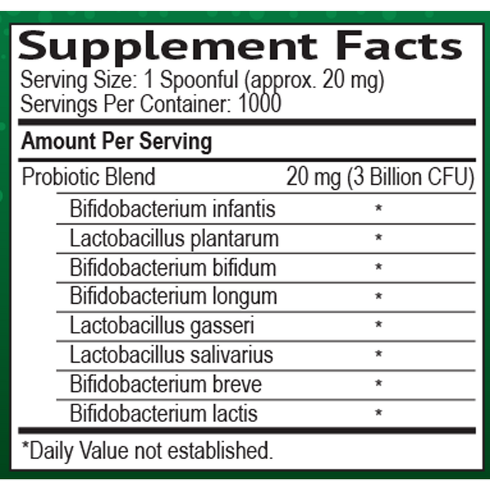 Smidge Sensitive Probiotic Powder Supplement Facts — 8-strain, Non-GMO probiotic powder for sensitive gut health 