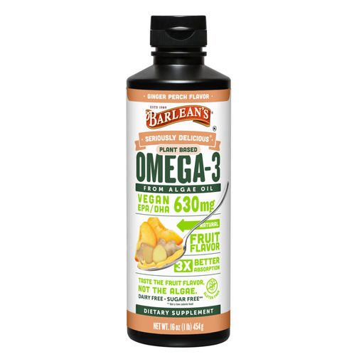 Seriously Delicious Omega-3 from Algae Oil, Ginger Peach 16 oz by Barlean's Organic Oils
