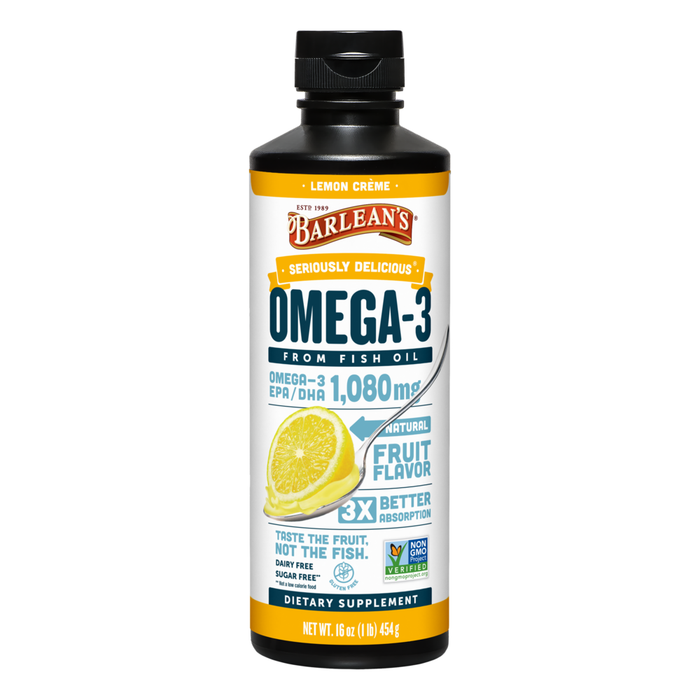 Seriously Delicious Omega-3 from Fish Oil 16 oz by Barlean's Organic Oils lemon creme