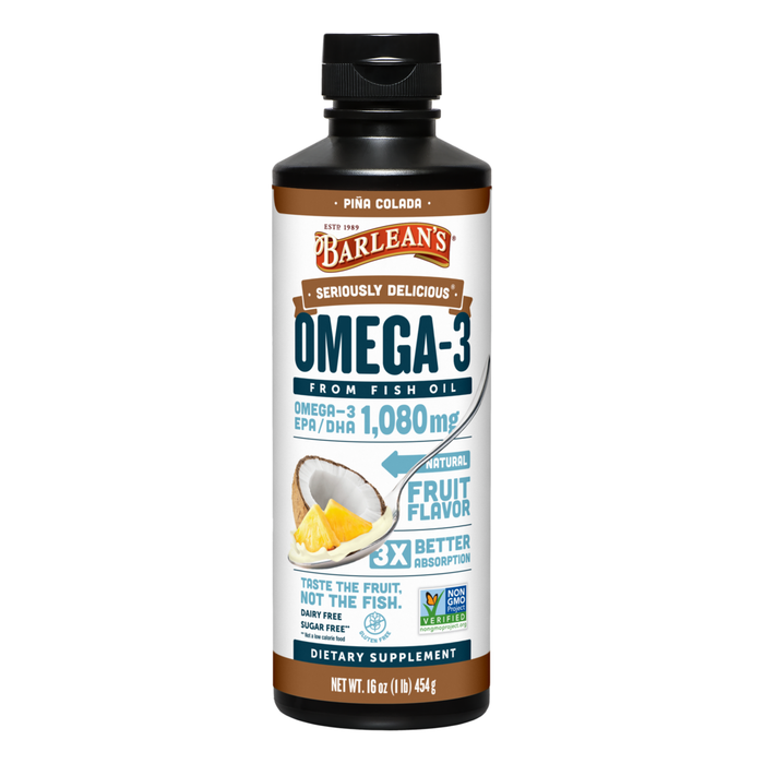 Seriously Delicious Omega-3 from Fish Oil 16 oz by Barlean's Organic Oils pina colada 