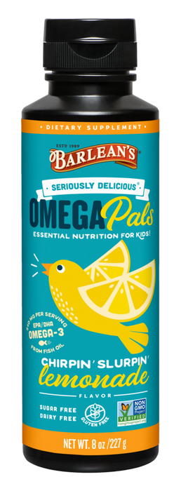 Seriously Delicious Omega Pals Chirpin' Slurpin' Lemonade Fish Oil 8 oz by Barelean's Organic Oils