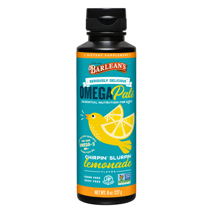 Seriously Delicious Omega Pals Chirpin' Slurpin' Lemonade Fish Oil 8 oz by Barelean's Organic Oils