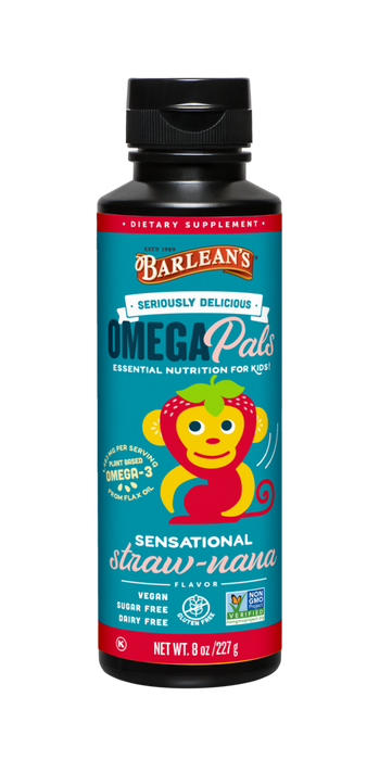 Seriously Delicious Omega Pals Sensational Straw-nana Flax Oil 8 oz by Barlean's Organic Oils