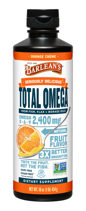 Seriously Delicious Orange Creme Total Omega 16 oz by Barlean's Organic Oils