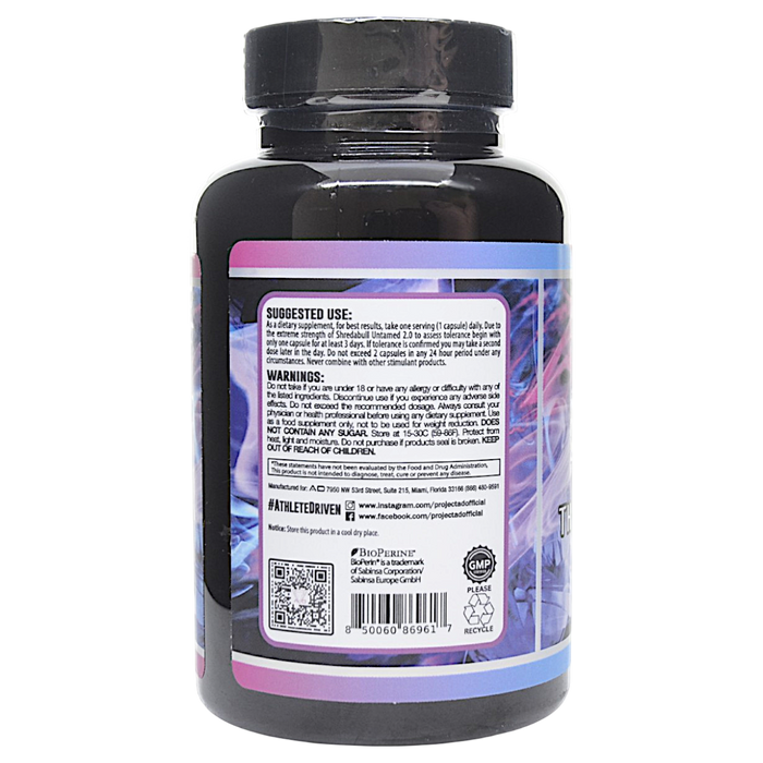 Project AD's Shredabull 50 capsules suggested use