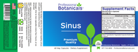 Sinus 60 Capsules by Professional Botanicals information label