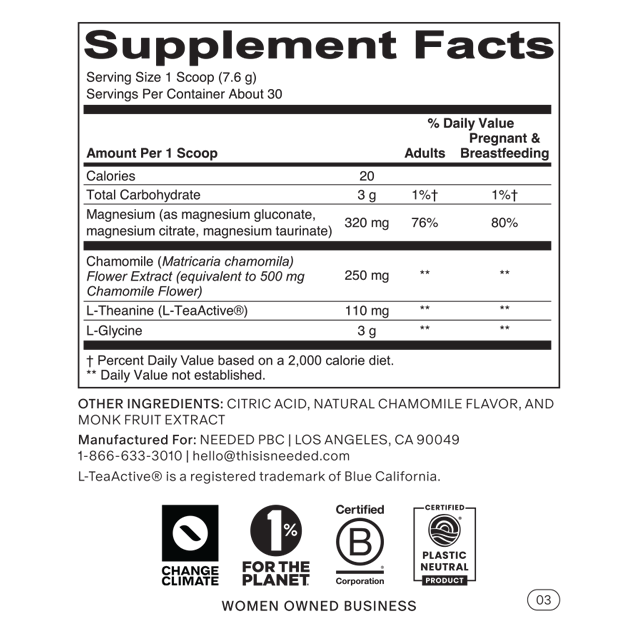 Sleep + Relaxation Support 222 g by Needed