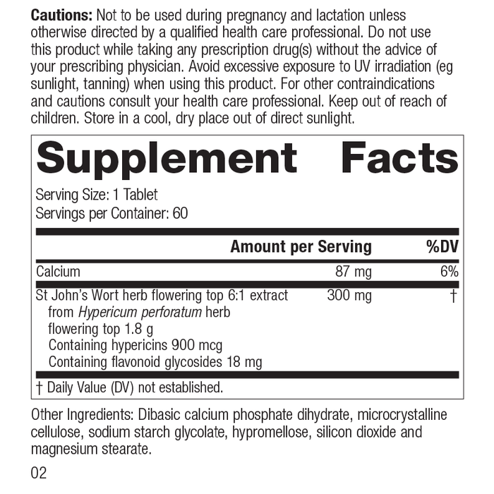 M1795 St John's Wort 1.8g R01 Supplement Fact