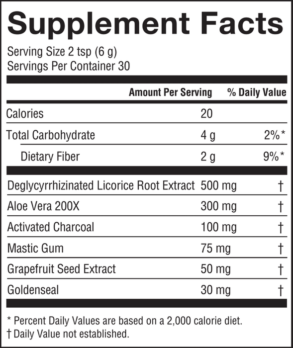 Stomach Repair Vanilla Chai 30 Servings by Barlean's Organic Oils supplement facts label