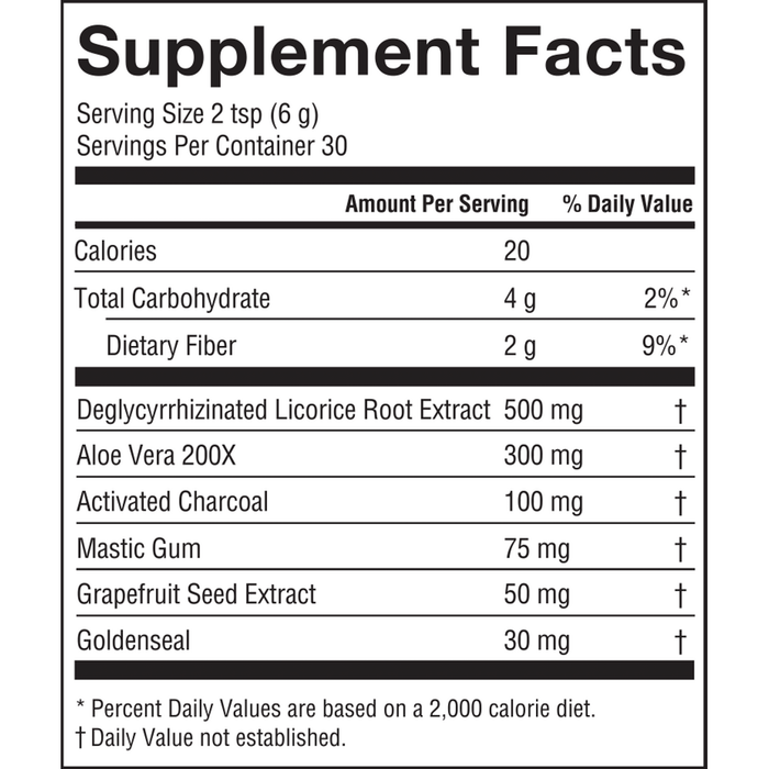 Stomach Repair Vanilla Chai 30 Servings by Barlean's Organic Oils supplement facts label