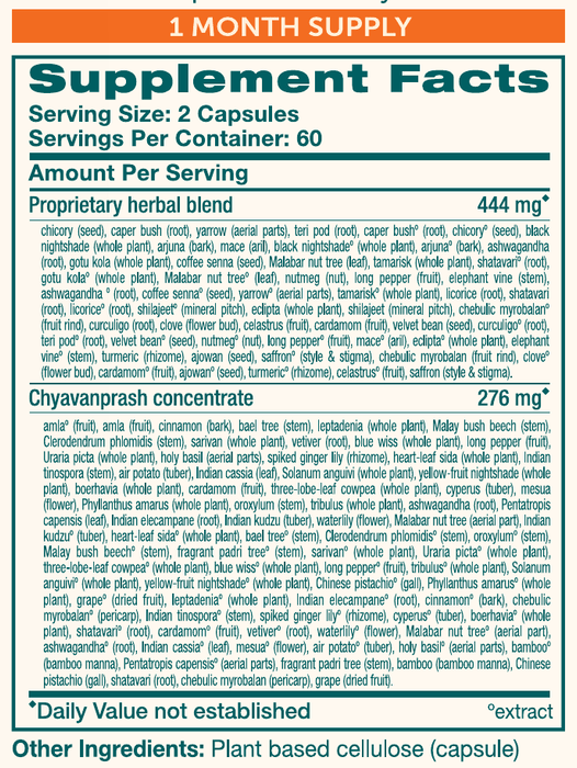 StressCare 120 Capsules by Himalaya Wellness supplement facts
