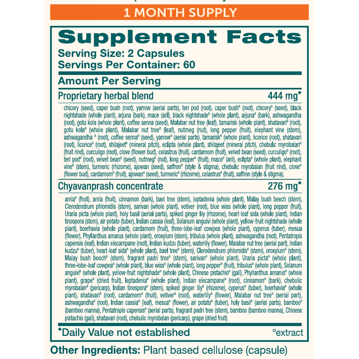 StressCare 120 Capsules by Himalaya Wellness supplement facts
