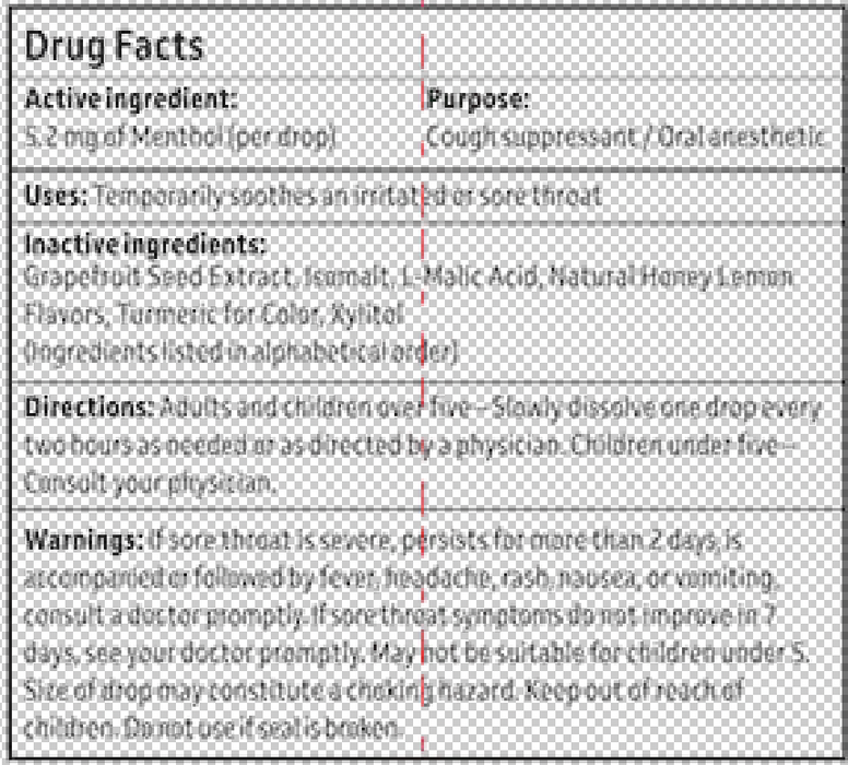 Sugar Free Cough Drops 30 Lozenges by Xlear Supplement Facts Label
