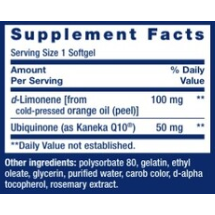 Super-Absorbable CoQ10 50mg 60 Softgels by Life Extension supplement facts label