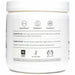 White supplement container with black text and icons on a white background