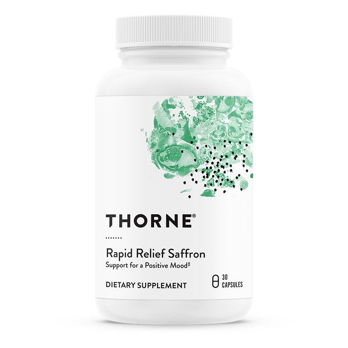 Bottle of Thorne's Rapid Relief Saffron 30 capsules