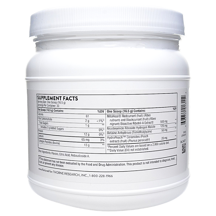 Thorne Research's Collagen Plus 30 servings Supplement Facts