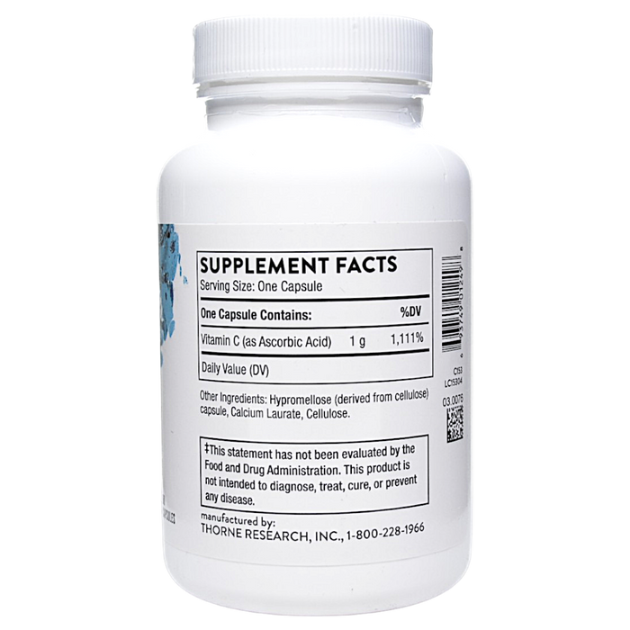 Thorne Research's Vitamin C 1000 60 Capsules Supplement Facts