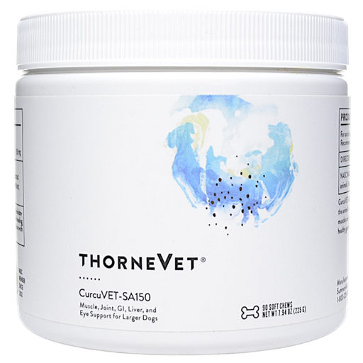 Canister of ThorneVet's CurcuVET-SA150 90 soft chews