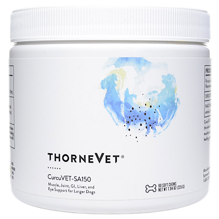 Canister of ThorneVet's CurcuVET-SA150 90 soft chews