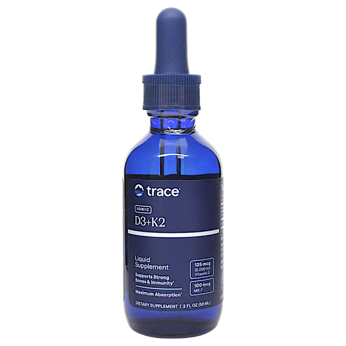 Bottle of Trace Minerals Research's Ionic Vitamin D3 + K2 2 fl oz