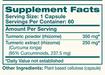 Turmeric 95 120 Capsules by Himalaya Wellness supplement facts
