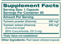 Turmeric 95 120 Capsules by Himalaya Wellness supplement facts
