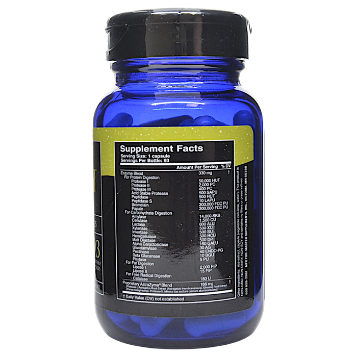 US Enzymes' Digestxym 93 Capsules Supplement Facts
