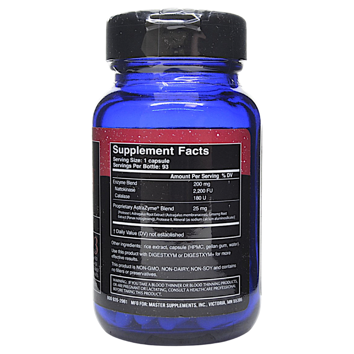 US Enzymes' Nattoxym 93 Capsules Supplement Facts