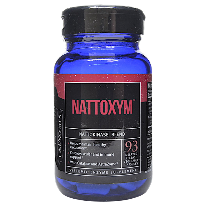 Bottle of US Enzymes' Nattoxym 93 Capsules