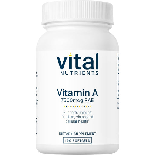 Vital Nutrients, Vitamin A 25,000 IU 100 gels