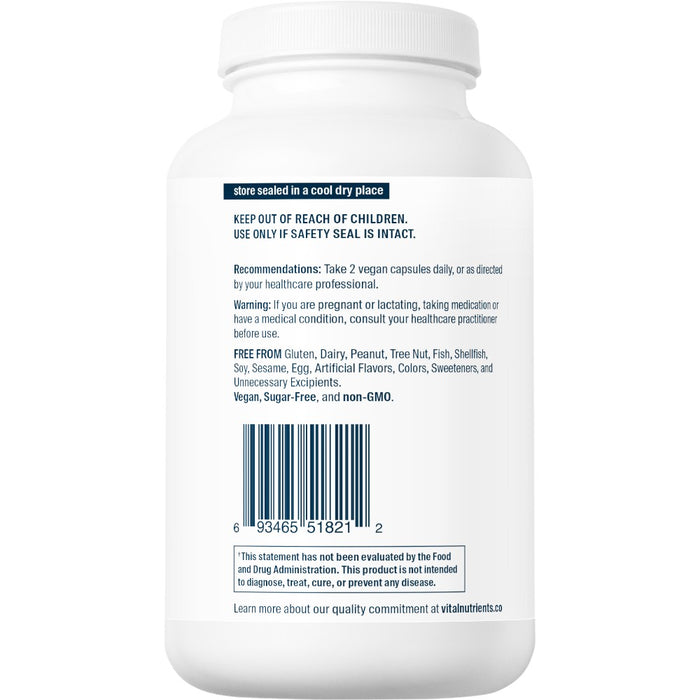 Vitamins supplement bottle with label on a white background