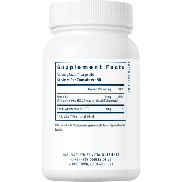 Supplement Facts 5-HTP 100 mg 60 vcaps