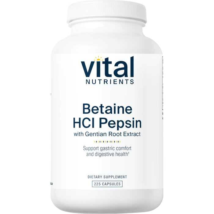 Vital Nutrients, Betaine HCL w/Pepsin & Gentian 225 caps
