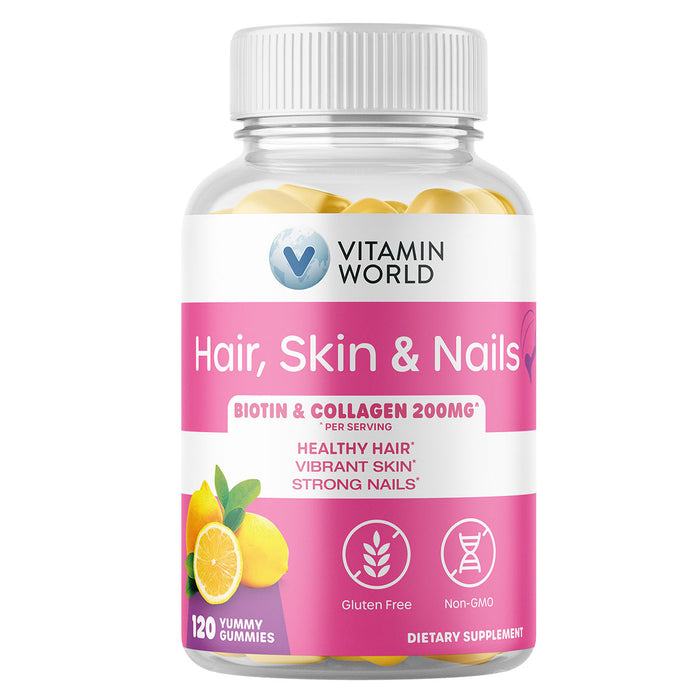 Vitamin World, Hair, Skin & Nail Gummies with Biotin & Collagen 200 mg