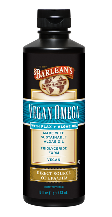 Vegan Omega; Flax & Algae Oil Blend 16 fl oz by Barlean's Organic Oils