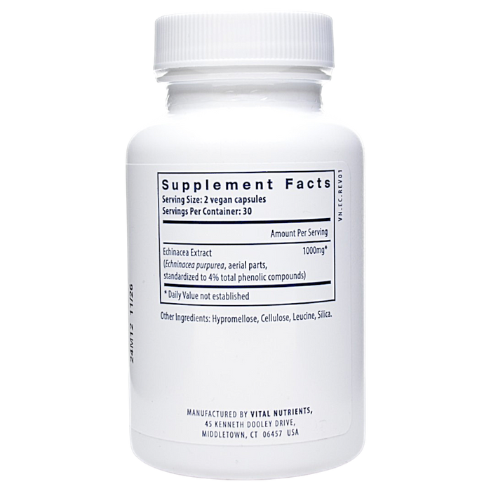 Vital Nutrients' Echinacea Extract 60 Capsules Supplement Facts