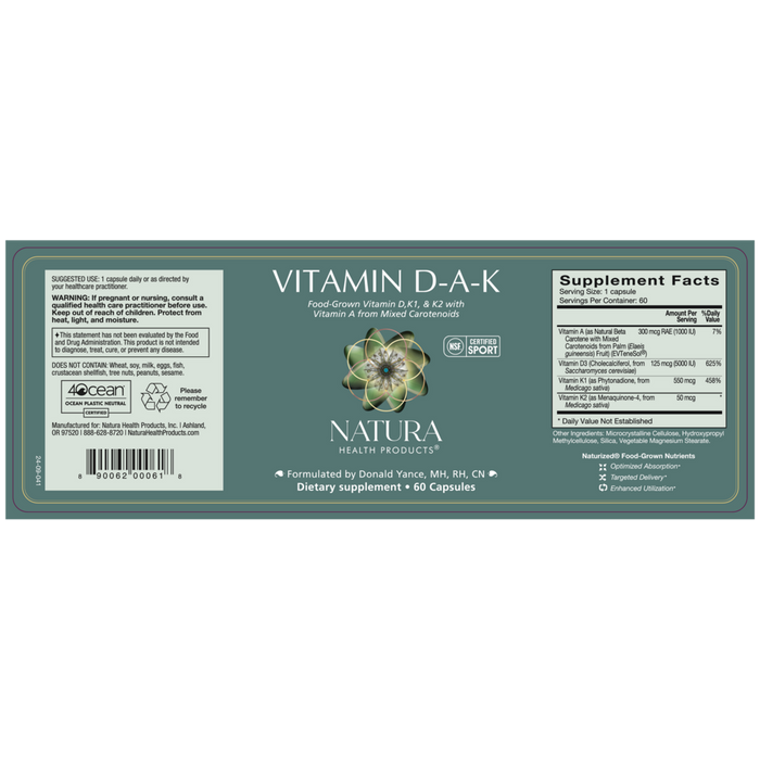 Vitamin D-A-K 60 Capsules by Natura Health Products Recommendations