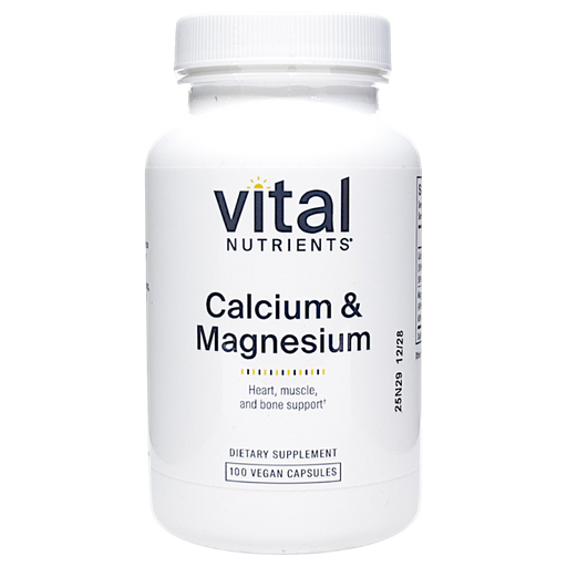 Bottle of Vital Nutrients' Calcium & Magnesium 100 Capsules