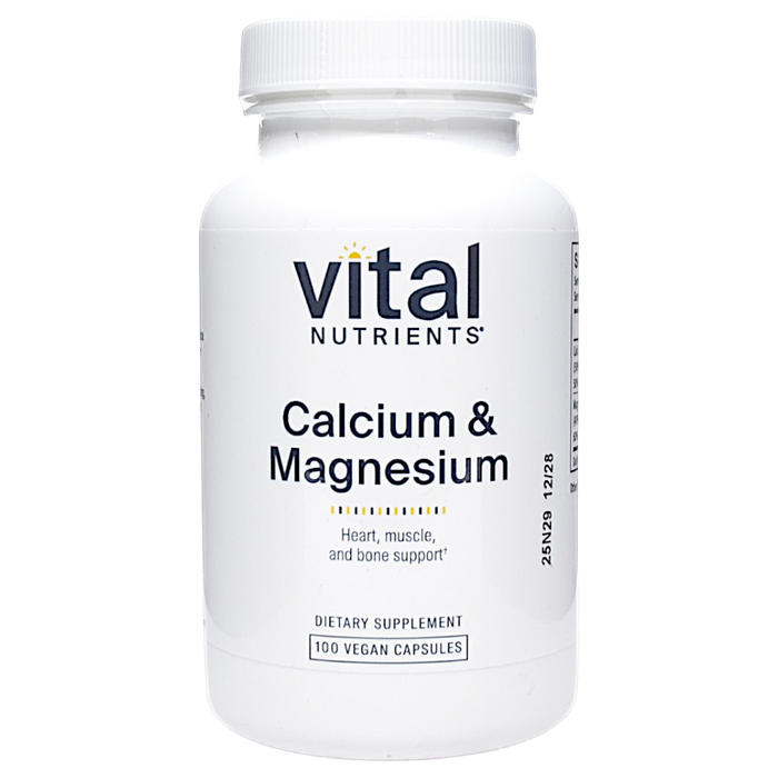 Bottle of Vital Nutrients' Calcium & Magnesium 100 Capsules