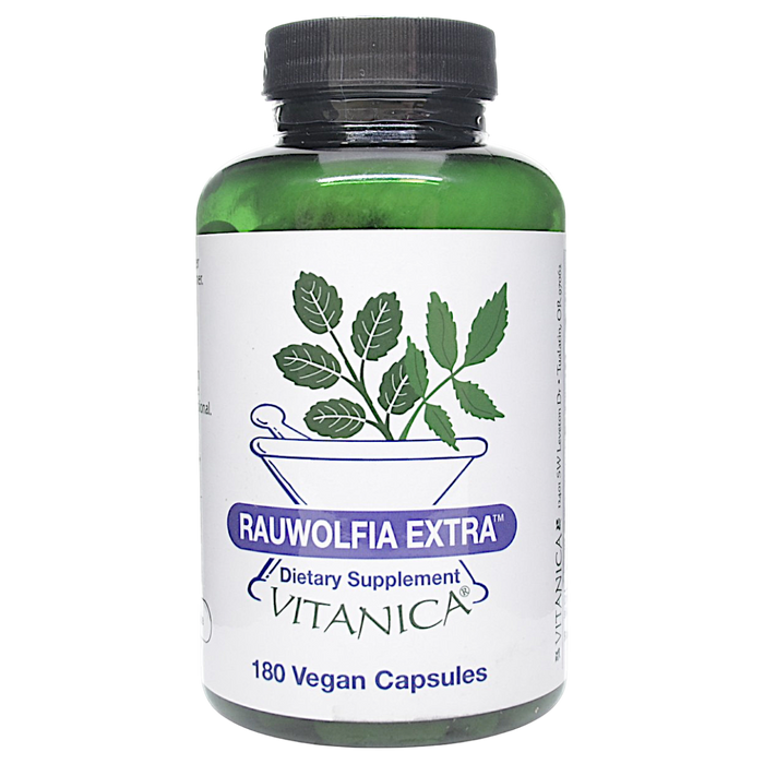 Bottle of Vitanica's Rauwolfia Extra 180 Capsules