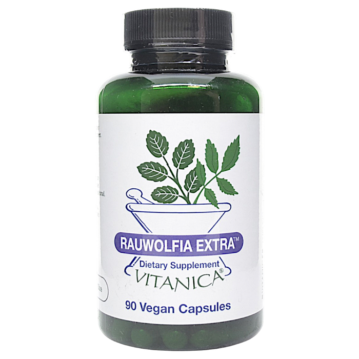 Bottle of Vitanica's Rauwolfia Extra 90 Capsules