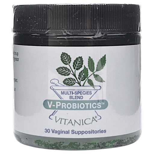 Canister of Vitanica's V-Probiotics 30 suppositories