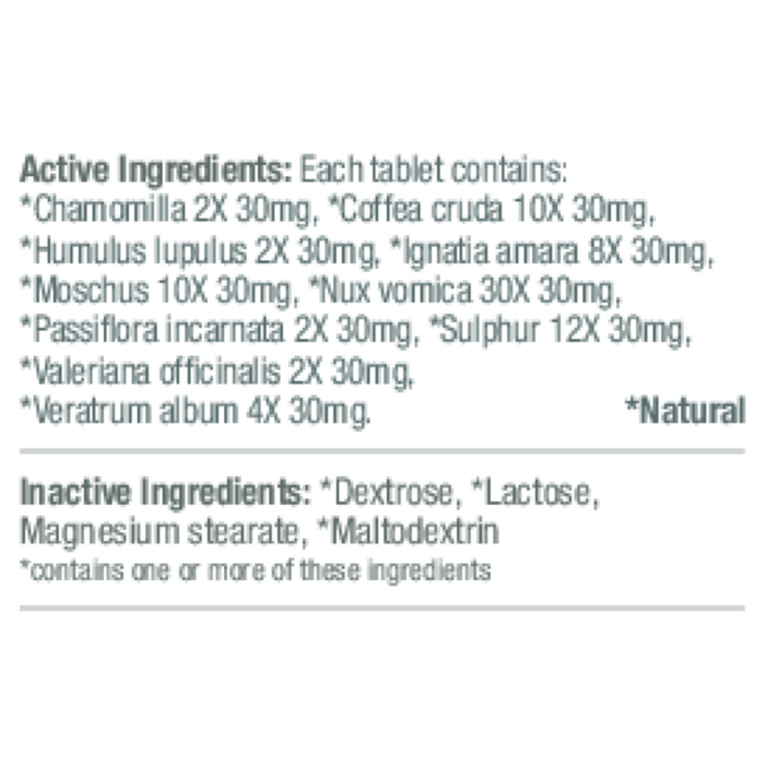 WellMind Calming 100 Tablets by MediNatura supplement facts
label
