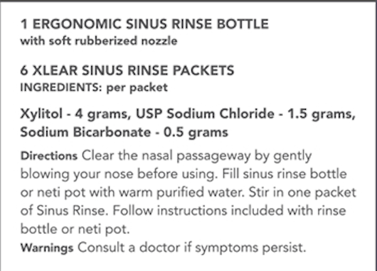 Xlear Sinus Netirinse Bottle by Xlear supplement facts